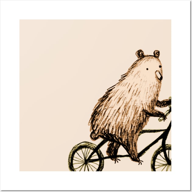Cycling Bear Wall Art by Sophie Corrigan
